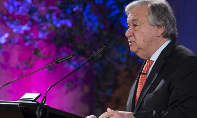 UN Photo/Jean-Marc Ferre UN Secretary-General António Guterres speaks at the University of Geneva, launching his Agenda for Disarmament, on 24 May 2018. UN Photo/Jean-Marc Ferre UN Secretary-General António Guterres speaks at the University of Geneva, launching his Agenda for Disarmament, on 24 May 2018.